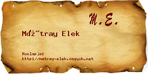 Mátray Elek névjegykártya